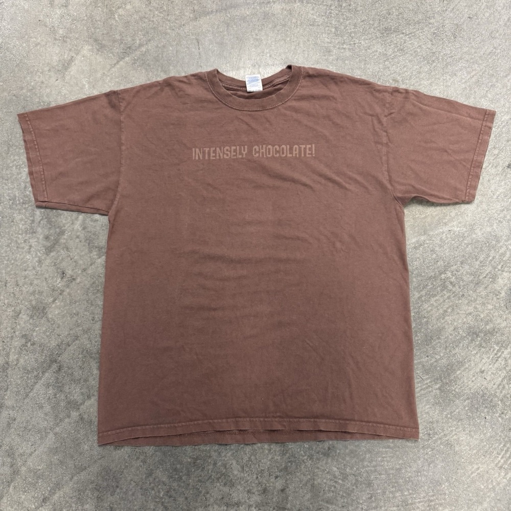 Vintage Men's Hershey's Chocolate T Shirt Brown Short Sleeve Graphic Retro XL